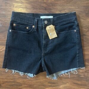 High-Rise Black Denim Women’s Shorts